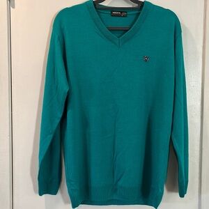 Meghan LA Men's V-Neck Sweater in Teal